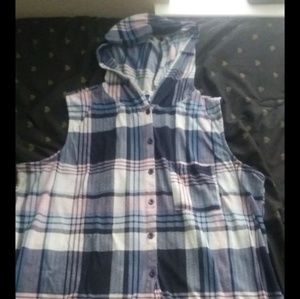 Hoodie button up shirt